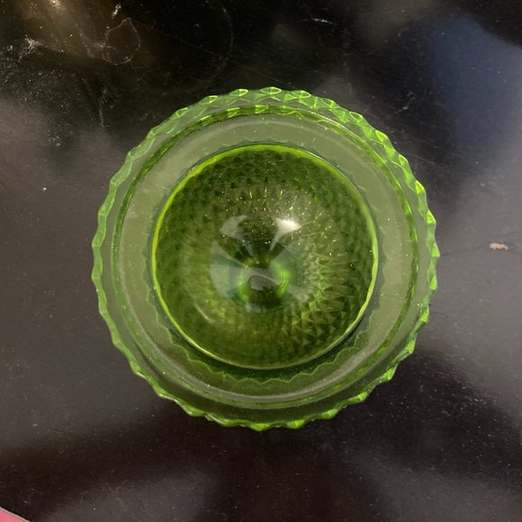 Green Glass Candy Dish - Picture 2 of 5
